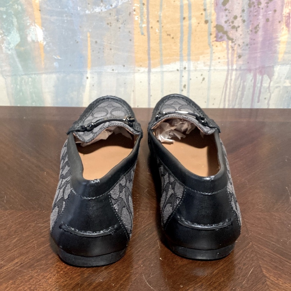 Coach Logo Olive Monogram Signature Loafers Grey Black  Women’s  9.5B - Picture 3 of 7